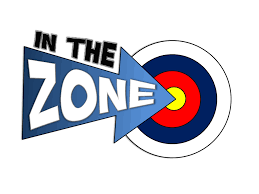 Picture of an arrow saying in the zone, as it hits a target