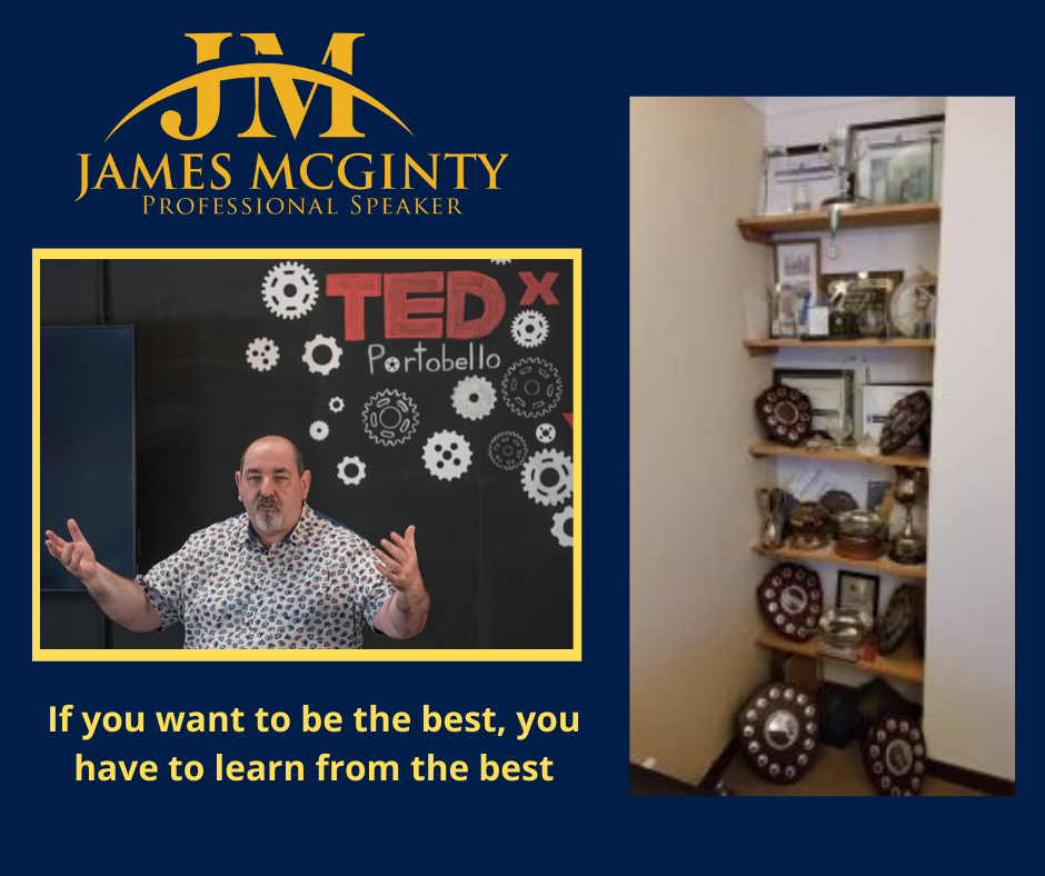 James McGinty pictured with multiple trophies